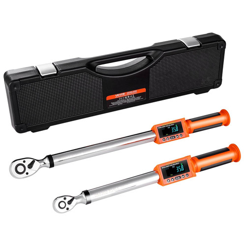 Digital Torque Wrench Set, 2 Pieces, 1/2, 3/8 Inch Drive, 72-Tooth, ?±2% High Accuracy Electronic T E415-DPSXSNLBS37372YQNV9
