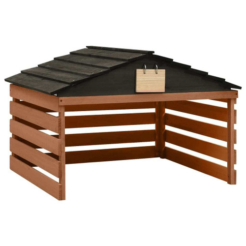 Lawn Mower Garage Black and Brown Solid Firwood Medium Sturdy A949-315301