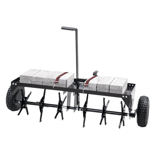 Tow Behind Plug Aerator, 40-Inch Tow Behind Lawn Plug Aerator with Universal Hitch, Pull Behind Aer E415-TCSHXPQQ40YCIPQ17V0