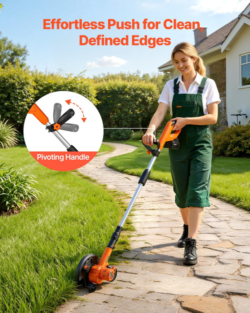 Lawn Edger, 8.8-inch Blade Length, Battery Powered Cordless Edger Lawn Tool, with 3-Position Blade  E415-WXCPXBJ40AH1Z74RL001V1