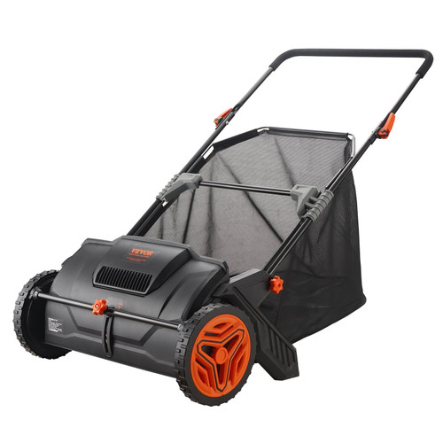 Push Lawn Sweeper, 21inch Leaf & Grass Collector, Strong Plastic Wheels & Heavy Duty Thickened Stee E415-S35CUFT21INCHNVK3V0