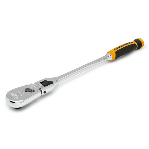 GearWrench 1/2 Inch Drive 90-Tooth Dual Material Locking Flex Head Teardrop Ratchet 17 Inch T398-KDT81371T