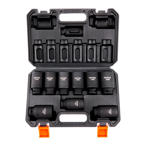 1/2" Drive Impact Socket Set, 9 Piece Deep Socket Set Metric 29-38mm, 6 Point Cr-Mo Alloy Steel for E415-CJTTZJCRMO912IFZ2V0