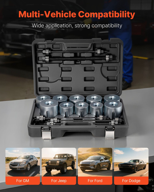 Pull and Press Sleeve Kit, 27 PCS, Steel Bush Removal Insertion Sleeve Tools with Carrying Case, Co E415-CTQCQTZ27JT0S6JTC002V0