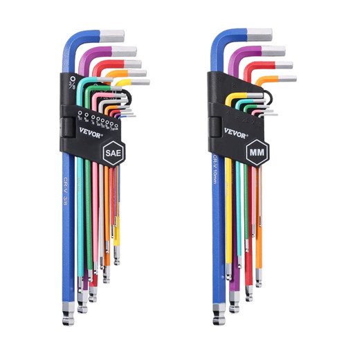 Hex Key Allen Wrench Set, 22 pcs SAE (0.050-3/8 in) and Metric (1.5-10 mm), Color Coding Allen Wren E415-LXLJBSTZCTZ2BJH4XV0