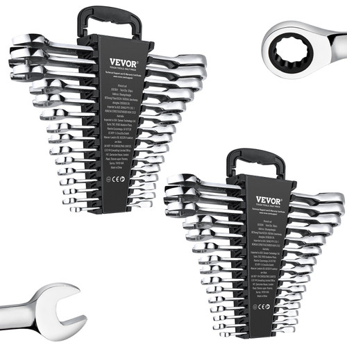 Combination Wrench Set, 30-Piece Ratcheting Wrench Set with Organizer Rack, Cr-V Steel Wrench Set S E415-ZXBSTZGDK30P60DO5V0