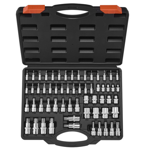 Torx Bit Socket and External Torx Socket Set, 60-Piece T6-T70, TT6-TT70, TP8-TP60, E4-E24, S2 Alloy E415-PTTT143812TOZF3DAV0