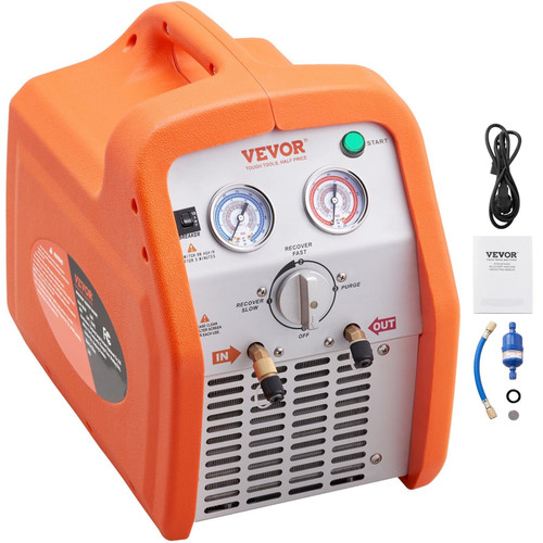 1 HP Refrigerant Recovery Machine - Dual Cylinder Portable AC Recovery Machine with High Pressure P E415-LMHSJBXSYS1HPKIWAV1