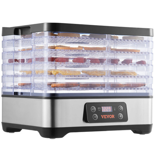 Food Dehydrator Machine, 5-Tray Fruit Dehydrator, 300W Electric Food Dryer w/ Digital Adjustable Ti E415-SPFG50548300WWHRPV1