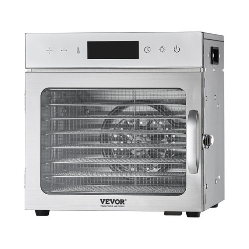 Food Dehydrator Machine, 8 Stainless Steel Trays, 400W Electric Food Dryer with Adjustable Temperat E415-SGHGJ400W8CTHLWETV1