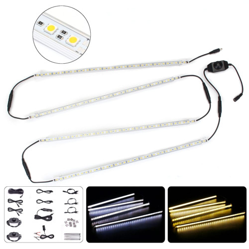 4PCS 50CM 5050SMD Waterproof LED Rigid Strip HardLight Connector Combo Kit for Outdoor Indoor DC12V C122-1297442