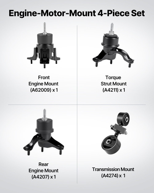  Engine and Transmission Motor Mount Kit Replacement, Set of 4, Compatible with 20072011 Toyota Cam E415-FDJMDZJ4JTPN4XIP4001V0