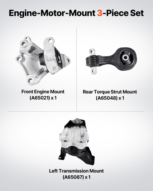  Engine Motor Mount and Transmission Mount Kit Replacement, Set of 3, Compatible with 20122013 Hond E415-FDJMDZJ3JTPN09LD6001V0