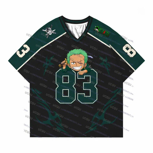 Color: Red, Size: 14cm - 2025 Japanese Anime Football Jersey One Piece Luffy Men/Women Oversize Sum F640-12000050071489677