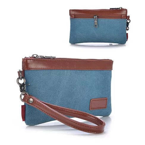 Color: Black Sand - Stone Washed This & That Canvas Clutch and Wrist let 2 in 1 Purse K290-44686954332433