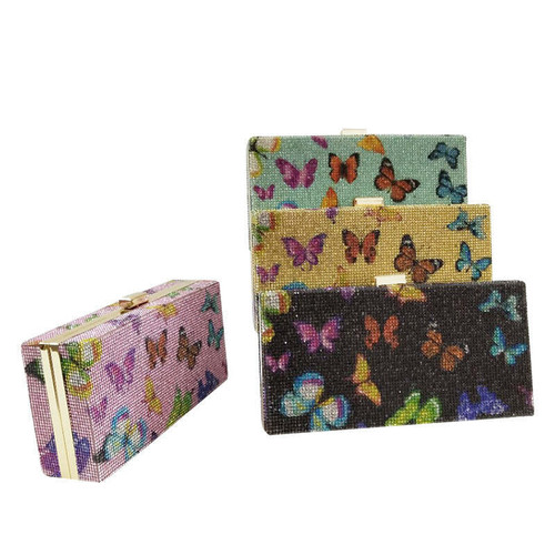 Papillons Evening Clutch Bag With Rhinestones F369-10100526448913