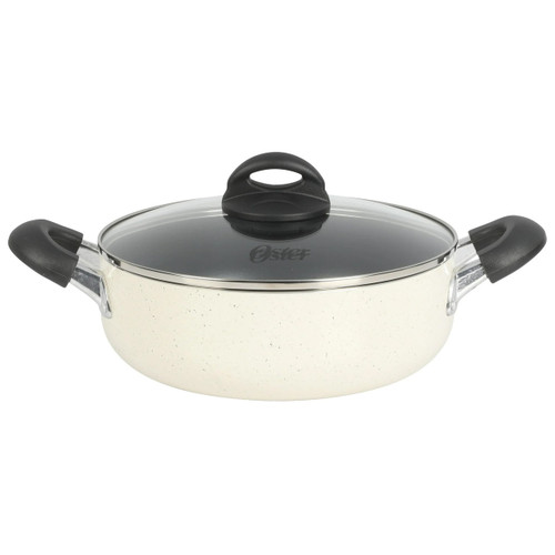 Oster Clairborne 6.9 Quart Nonstick Aluminum Caldero with Lid in Linen D970-142246.02