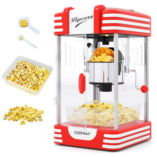 Theater Style Countertop Popcorn Maker with Stainless Steel Kettle-Red - Color: Red D681-ES10502US-RE