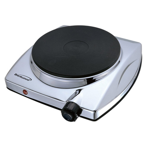 Brentwood Electric 1000W Single Hotplate in Chrome D970-TS-337