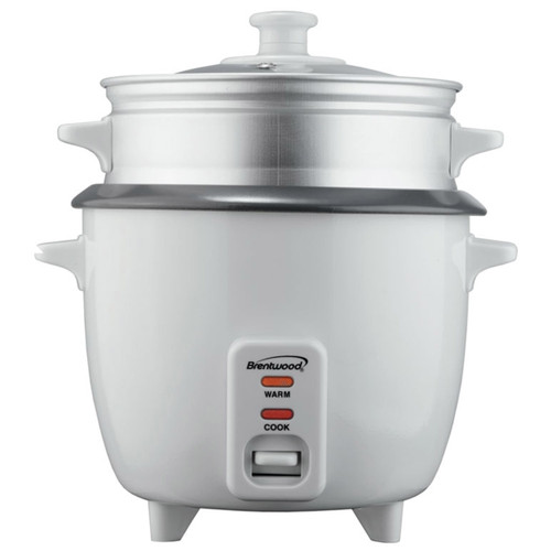 Brentwood 10 Cup Rice Cooker / Non-Stick with Steamer in White D970-TS-380S