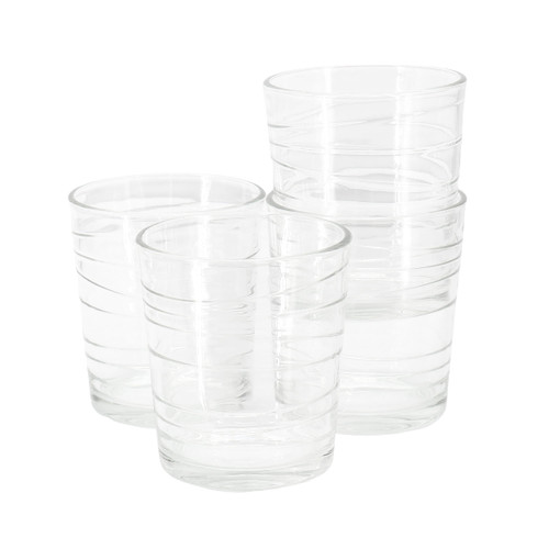 Gibson Home 4 Piece 13.5 Ounce Swirl Double Old-Fashioned Glassware Set D970-141402.04
