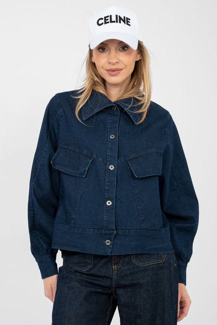 navy blue - Denim jacket model 223952 Rue Paris U704-223952