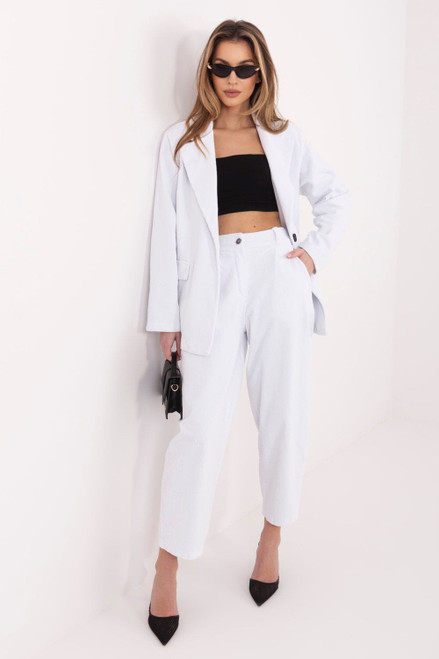 white - corduroy trousers model 224997 Rue Paris U704-224997