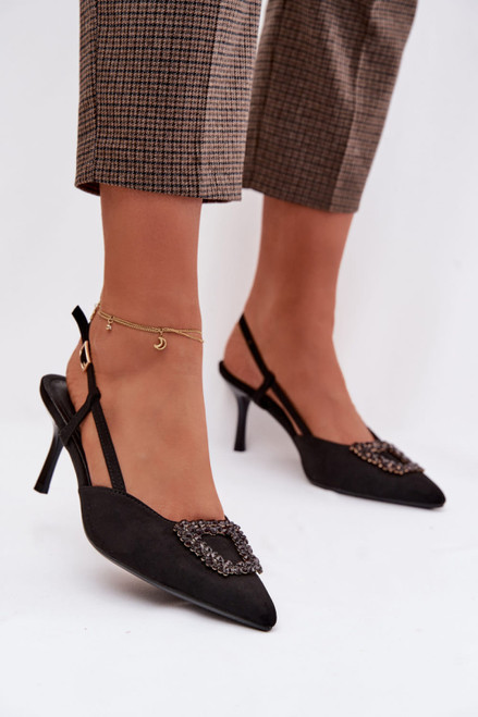 black - Heel sandals model 224464 Step in style U704-224464