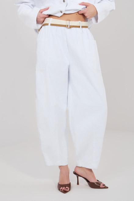white - corduroy trousers model 225425 Rue Paris U704-225425