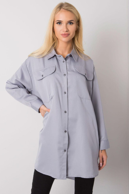 grey - Long sleeve shirt model 160758 Ex Moda U704-160758