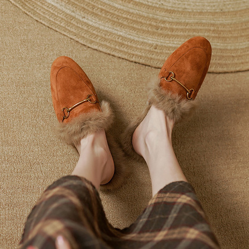 Fluffy Sheep And Suede Bunny Slippers Q119-CJNS2765356