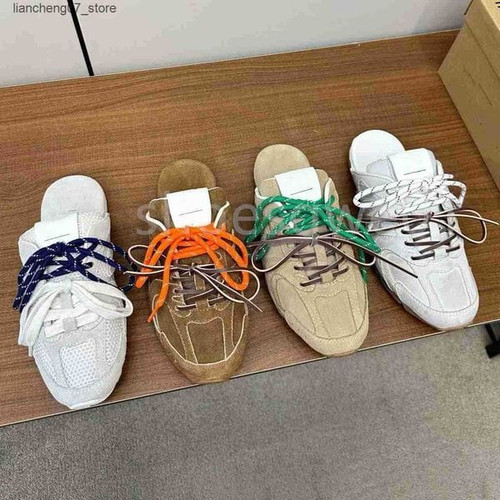 Color: Blue - Size: Men Us7=eu41=25.5cm - Top quality brown Nubuck Leather Laceup Casual mules Slid Y829-1405272595460714532