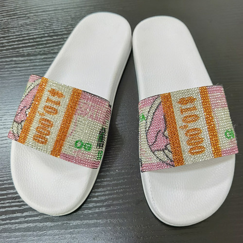 style: A, Size: 39 - European and American Rhinestone Dollar Slippers Women's Summer Wear Fashion A Q119-CJNS100981104DW