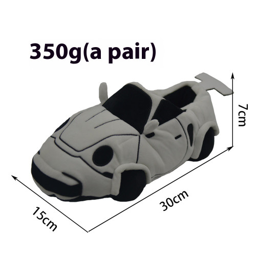 Color: White, Size: 29cm - Women's Personalized Car Plush Indoor Slippers Q119-CJMR218679504DW