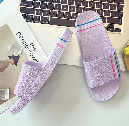 Color: Purple, Size: 36 37 - 2021 summer new antiskid lovers home bathroom slippers Q119-CJBHNSNS02727-Purple-36 37