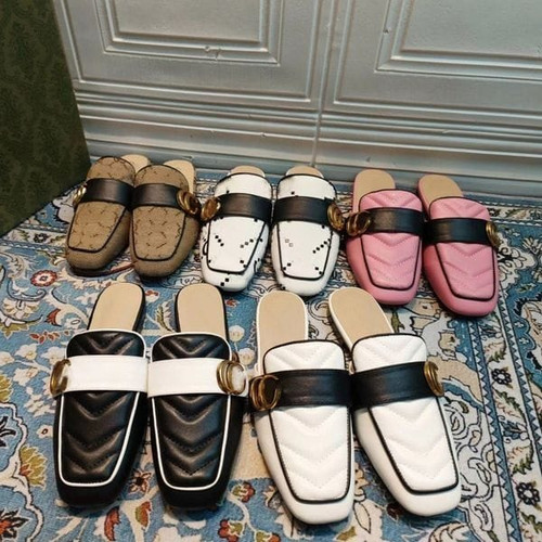 Color: 2 - Size: Women US8=Uk5.5=EUR=39 - Women's Half Slippers Top Leather Vintage Muler Shoes New Y829-1059189611530424445
