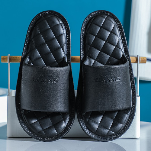 Color: 2Black, Shoe size: 37or38 - Sandals And Slippers Non-slip Home Indoor Bathroom Thick Cute Sl Q119-CJNS122687986HS