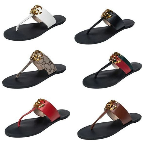 Color: 6 - Size: US5=EU 36 - designer slippers G G thong flip flop brand women slides newest sandal Y829-1223033440938790936