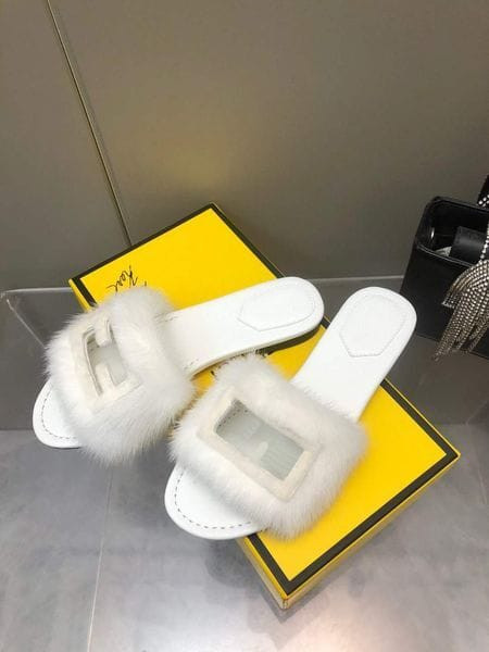 Color: Color 9 - Size: Women EU41 - Adult: yes - 2025S New Women Fur White Heels Mink Sandals Bague Y829-1473771265855795268