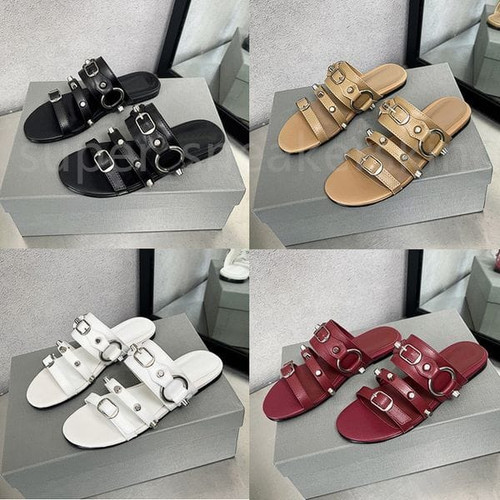 Color: A2 - Size: Women US 9.5=UK 7=EUR 41 - Designer Slippers Luxury Women Brand Slides Rivets Sli Y829-1355961247732613207
