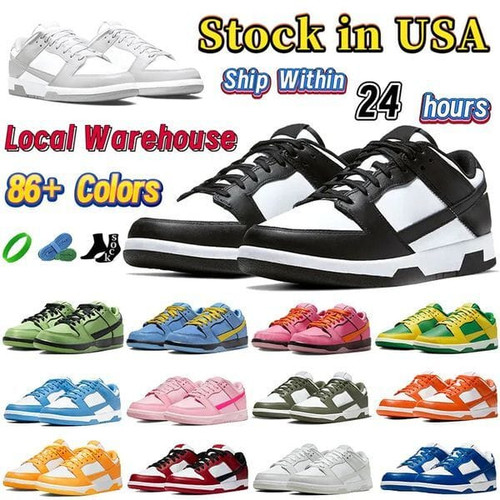 Color: deep yellow - Size: MEN US8.5=EUR42=UK7.5 - Local Warehouse Panda Running Shoes Low Black Wh Y829-1237175570346197016
