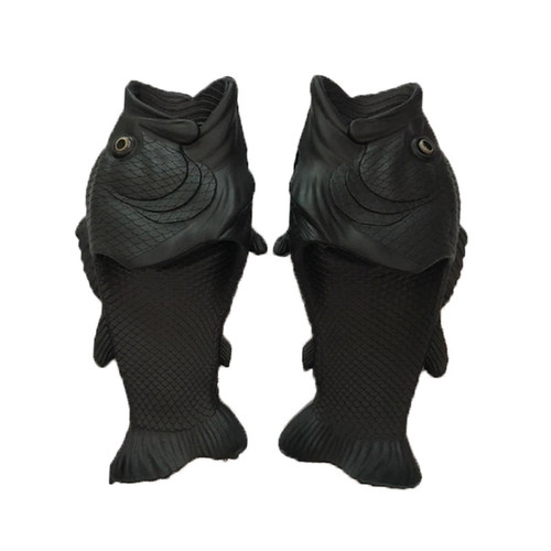 Color: Black, Size: 26 27 - Funny Creative Personality Trend Fish-shaped Carp Salted Fish Shoes Q119-CJNS109005438LO