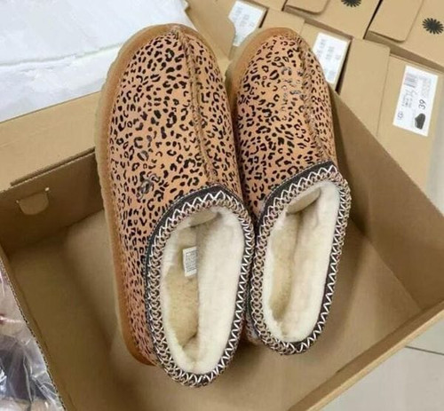 Color: pink - Size: Women US 16 = EUR 47 - Adult: yes - Man women snow boots tasman slippers leopar Y829-1352770187228643414