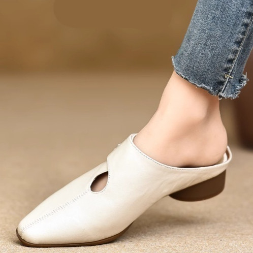 Women's Slip-on Slippers With Hand-stitched Pattern Made From First-layer Sheepskin Q119-CJYD2640592