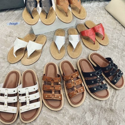 Color: Grey - Size: WOMEN US5.5=EUR36 - 2024 top luxury Designer Slippers sandal Summer beach women Y829-1249899314294255684