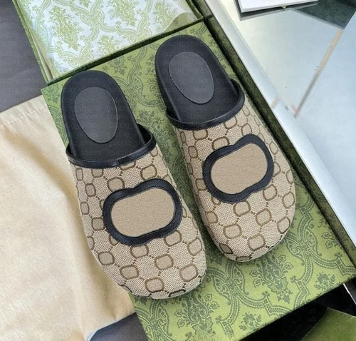 Color: GBB9 - Size: EU 38 = Foot 24cm - Designer Sliders Rubber Letter sandals Slippers slide Beach Y829-1477116673971425348