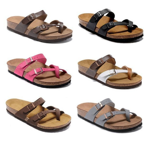 Color: khaki - Size: L7/M5 (Eur38=24.5CM) - Mayari Slides Summer Cork Slippers Beach Indoor Flat Sa Y829-1240515292808122383
