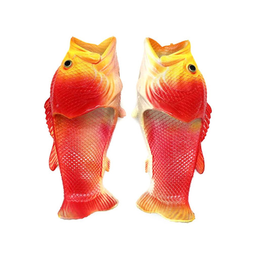 Color: Red, Size: 38 39 - Funny Creative Personality Trend Fish-shaped Carp Salted Fish Shoes Q119-CJNS109005408HS