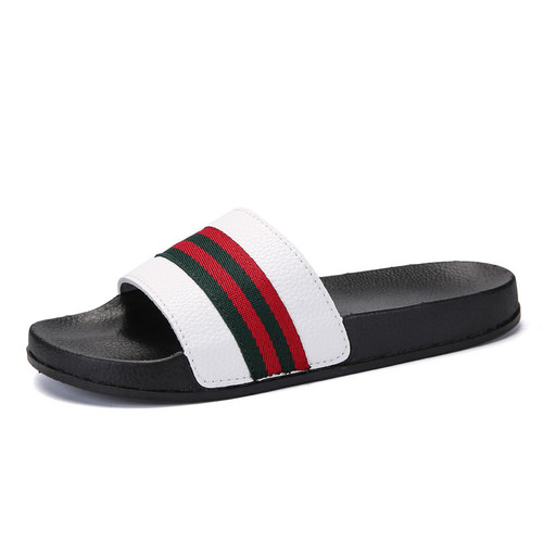 Color: White, Size: 40 - Couple home bathroom bath slippers male Q119-CJBHNSNS23198-White-40