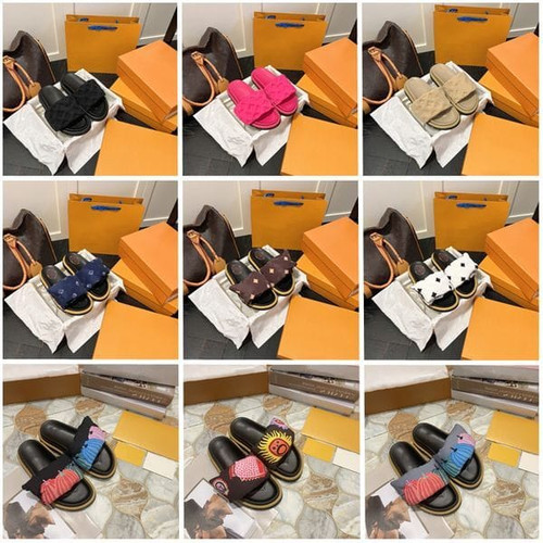 Color: Navy - Size: Eur 38 - Designer Pool Pillow sandals Couples slippers Men Women summer flat sh Y829-1244451197063045120
